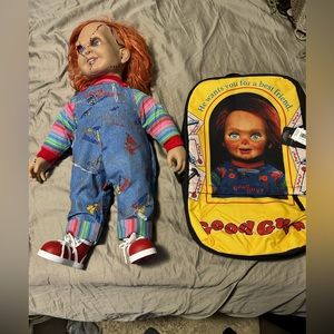 Chucky doll and back pack